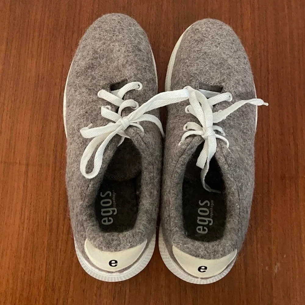 Egos Copenhagen Grey Wool Sneakers Shoes